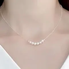 X754 ネックレス レディース シルバー ダイヤ k18 S925 淡水真珠