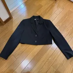 【ZARA】黒 ジャケット クロップド丈 M