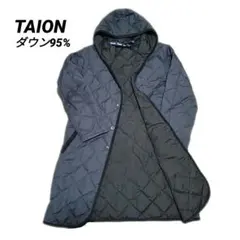 美品☆SHIPS別注 タイオン TAION キルティング ダウン ネイビー