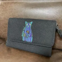 廃盤品 ANNA SUI アナスイ 猫の刺繍 ミニ化粧ポーチ