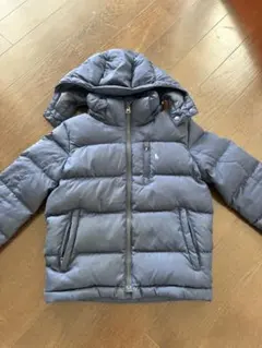 ポロラルフローレンネイビーフード付きダウンジャケット120フェザーダウン