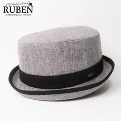 新品 RUBEN ルーベン リネンライク ポークパイハット グレー