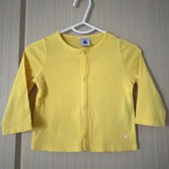 【美品】Petit Bateau イエローカーディガン 12m/74cm