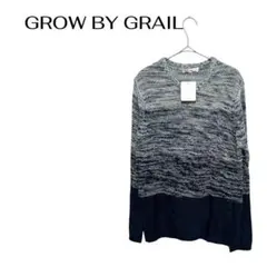 B0412新品タグ付きGROW BY GRAIL長袖ニットセーターV大きめLL