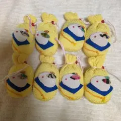ちりめん細工 香り袋 8個セット 黄色 京都 うさぎ 和柄 ストラップ