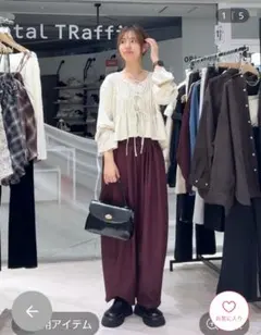 LOWRYS FARM ★ イージーワイドコクーンパンツ ＊ パープル Ｌ