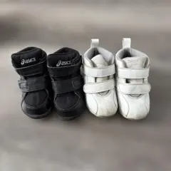 asics ハイカットスニーカー２点 黒14cm 白16.0cm