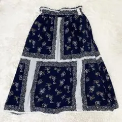 CALINER カリネ フレアロングスカート バンダナ柄 インド綿 花柄のサムネイル