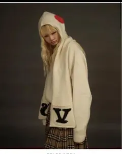 Aclent Point shaggy logo hooded muffler