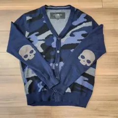 HYDROGEN 迷彩柄 スカル刺繍 セーター S