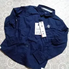 キッズ 長袖シャツ ネイビー 5Y