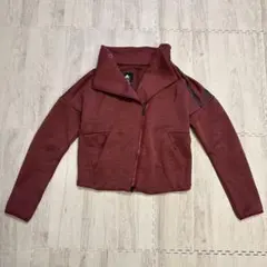 adidas ボルドー ハイネッククロップドパーカー ブルゾン