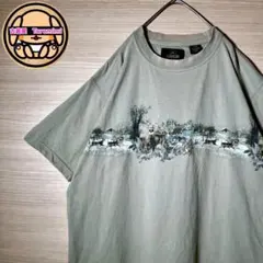 ヴィンテージ アニマル Tシャツ L〜XL相当 鹿柄 両面プリント 古着のサムネイル
