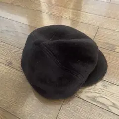 黒の花装飾付きニット帽 52cm