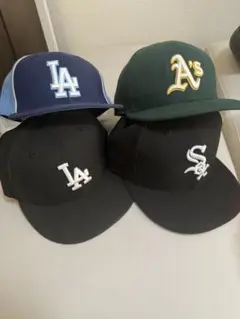 LA・A's・白ソックス ベースボールキャップ 4点セット