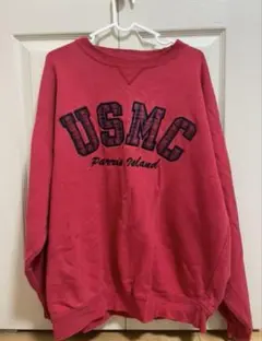 古着 トレーナー USMC Parris Island スウェット 赤