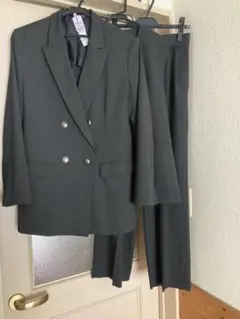 美品✨スーツスクエア パンツスーツ 3点セット グレンチェック ダブルブレスト