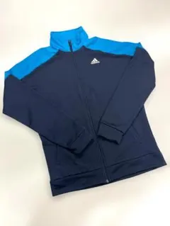 アディダス adidas トラックジャケット 黒＆青 ジャージ ヴィンテージ