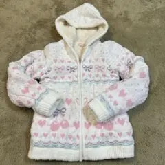 メゾピアノフード付きハート柄ジャケット