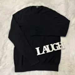 メンズ　UNIQLO ブラック クルーネック セーター L カシミヤ混