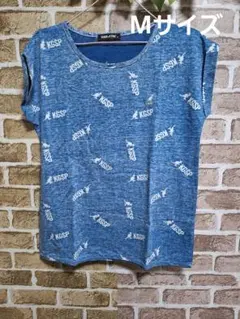 KANGOL SPORT 半袖Tシャツ ブルー 総柄 ロゴ　Mサイズのサムネイル