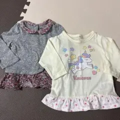 ベビー長袖Tシャツ カットソー 80 2枚セット