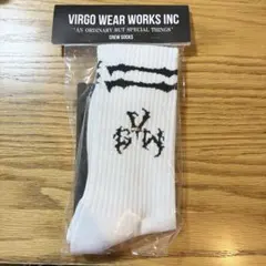 レア完売 新品VIRGOwearworksソックス ホワイト リブ靴下 VGW白