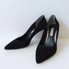 美品　DIANA ブラック スエードハイヒール 24