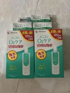 メニコン O2ケア サンクスパック 120mL×3本 2箱　プロテオフ 3箱のサムネイル