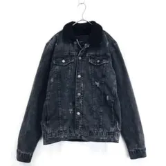 ZARA : 裏ボア ダメージ加工デニムジャケット★USA S
