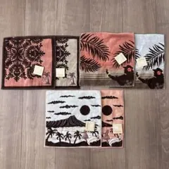 新品未使用 タグ付き ハワイアンスタイル タオルハンカチ 6枚セット