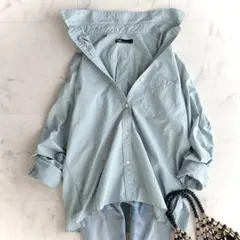 Plage プラージュ コットン100% シャツ サックスブルー FREEサイズのサムネイル