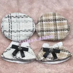 ぬい服10㎝　着ぐるみ服　着せ替え　ポンチョ　2枚セット　ツイード服