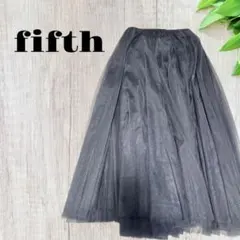 fifth 黒 チュール ロングスカート M