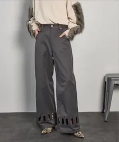 THE YOn アイレットヘムツイルワイドパンツ