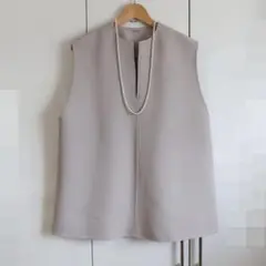 美品■ミラオーウェン■プルベスト・ジレ■ベージュ■size1　おしゃれ♪