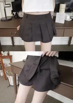 完売　amood myorang stripe pleats skirt pt