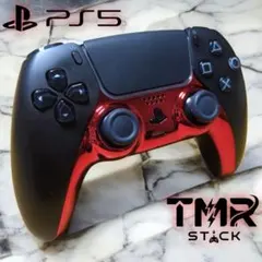 PS5 DualSense TMR カスタム ブラック レッド コントローラー