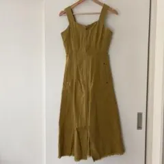フロントジップ サロペット マスタードのサムネイル