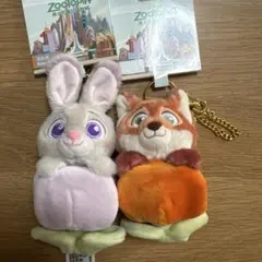 上海ディズニーランド ズートピア ぬいぐるみ ニックとジュディ お花チューリップ