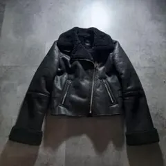 Bershka ボア ライダース ジャケット ブラック grunge