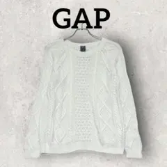GAP コットンケーブルニット 長袖ニット レディース (М) ホワイト