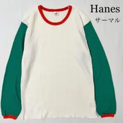 Hanes ヘインズ クレイジーパターン サーマルTシャツ 長袖 L