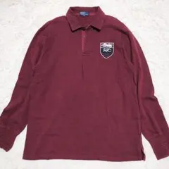 ポロラルフローレン　長袖ポロシャツ　刺繍エンブレムロゴ　170　XL