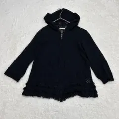 LEST ROSE ジップアップ　フーディー　パーカー　すかし編み　2　ブラックのサムネイル