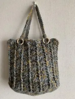 ニットバッグ　手編みバッグ　毛糸バッグ　24ー12