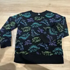 恐竜柄 長袖トレーナー 120cm 黒