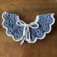 グレーとホワイトのかぎ針編み襟