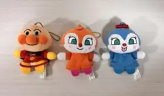 アンパンマン　ふわふわ　ぬいぐるみ指人形　3個セット