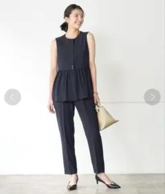 クレフィ ペプラム ブラウス -マシンウォッシャブル　グリーンレーベル　ジレ